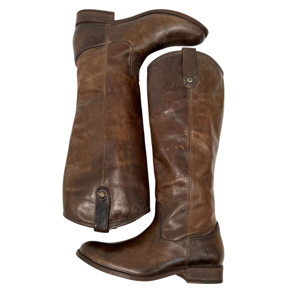 Frye Melissa Button Brown Leather Riding Boots Western Women’s 7 - Picture 7 of 13
